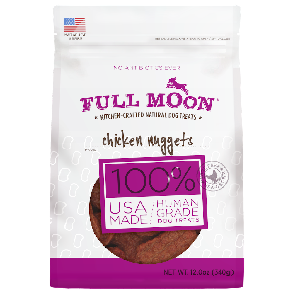 Chicken Nuggets Dog Treats 100 Human Grade Glycerine Free Made in the USA Full Moon